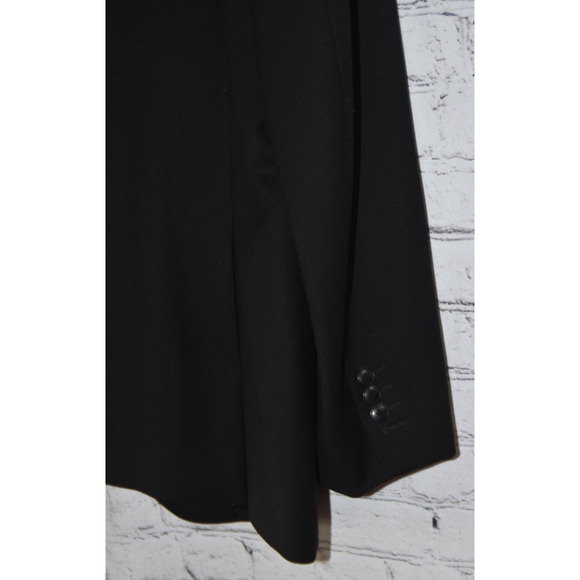 Mattarazi Uomo Wool & Leather Detail Black Zipper Single Breasted Jacket Size 54 - Picture 8 of 12